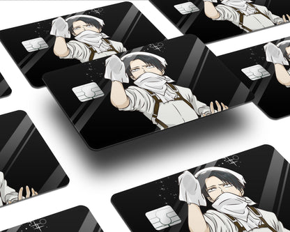 Anime Town Creations Credit Card Levi Cleaning Black Half Skins - Anime Attack on Titan Skin