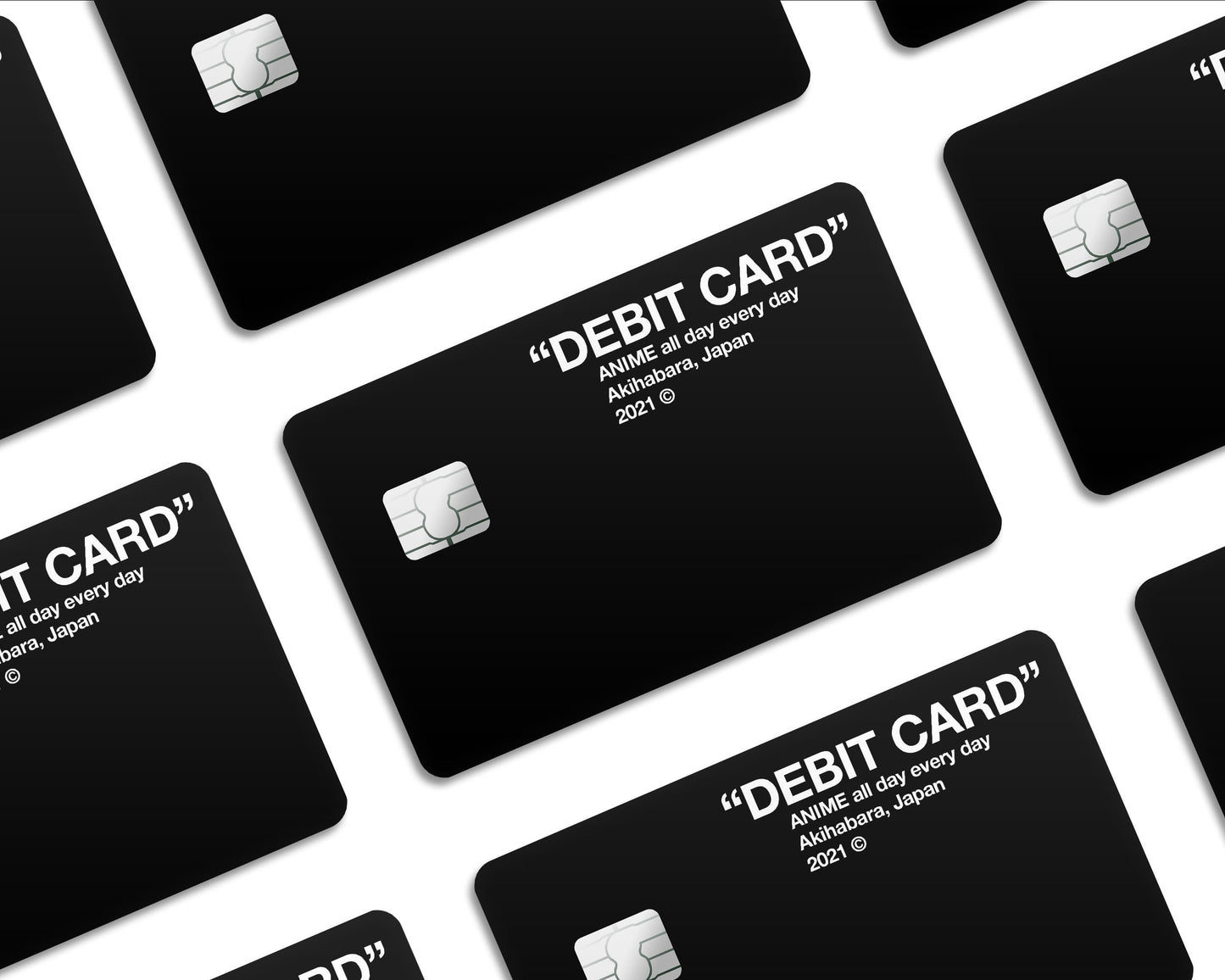 Anime Town Creations Credit Card Off-White Inspired "Debit" Card - Anime All Day Everyday Half Skins - Anime Quotes Skin