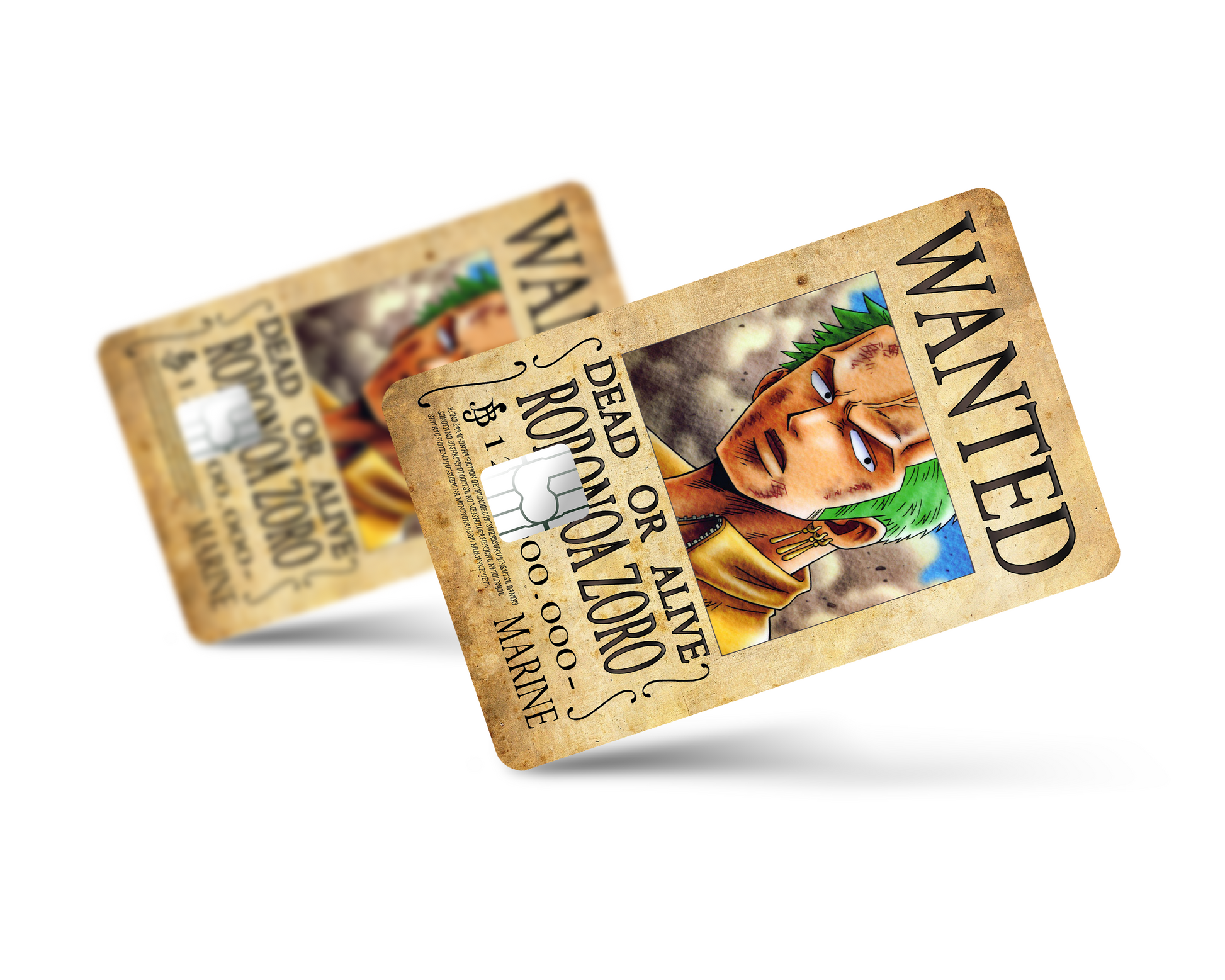 Anime Town Creations Credit Card One Piece Zoro Wanted Poster Full Skins - Anime One Piece Skin