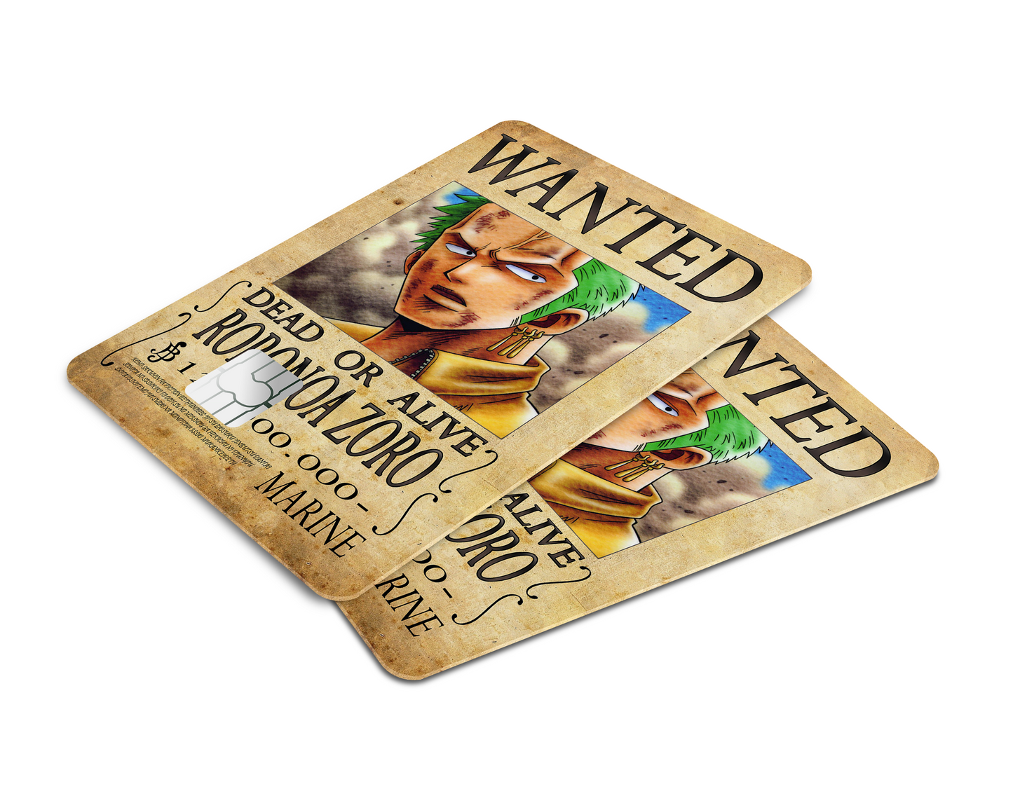 Anime Town Creations Credit Card One Piece Zoro Wanted Poster Window Skins - Anime One Piece Skin