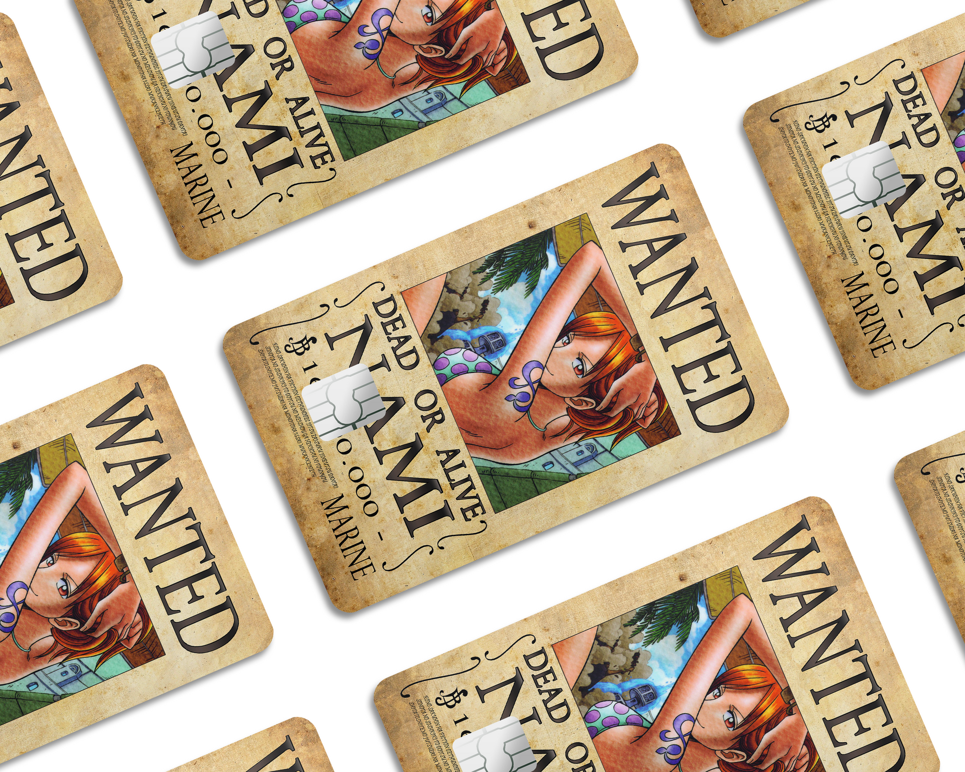 Anime Town Creations Credit Card One Piece Nami Wanted Poster Half Skins - Anime One Piece Skin