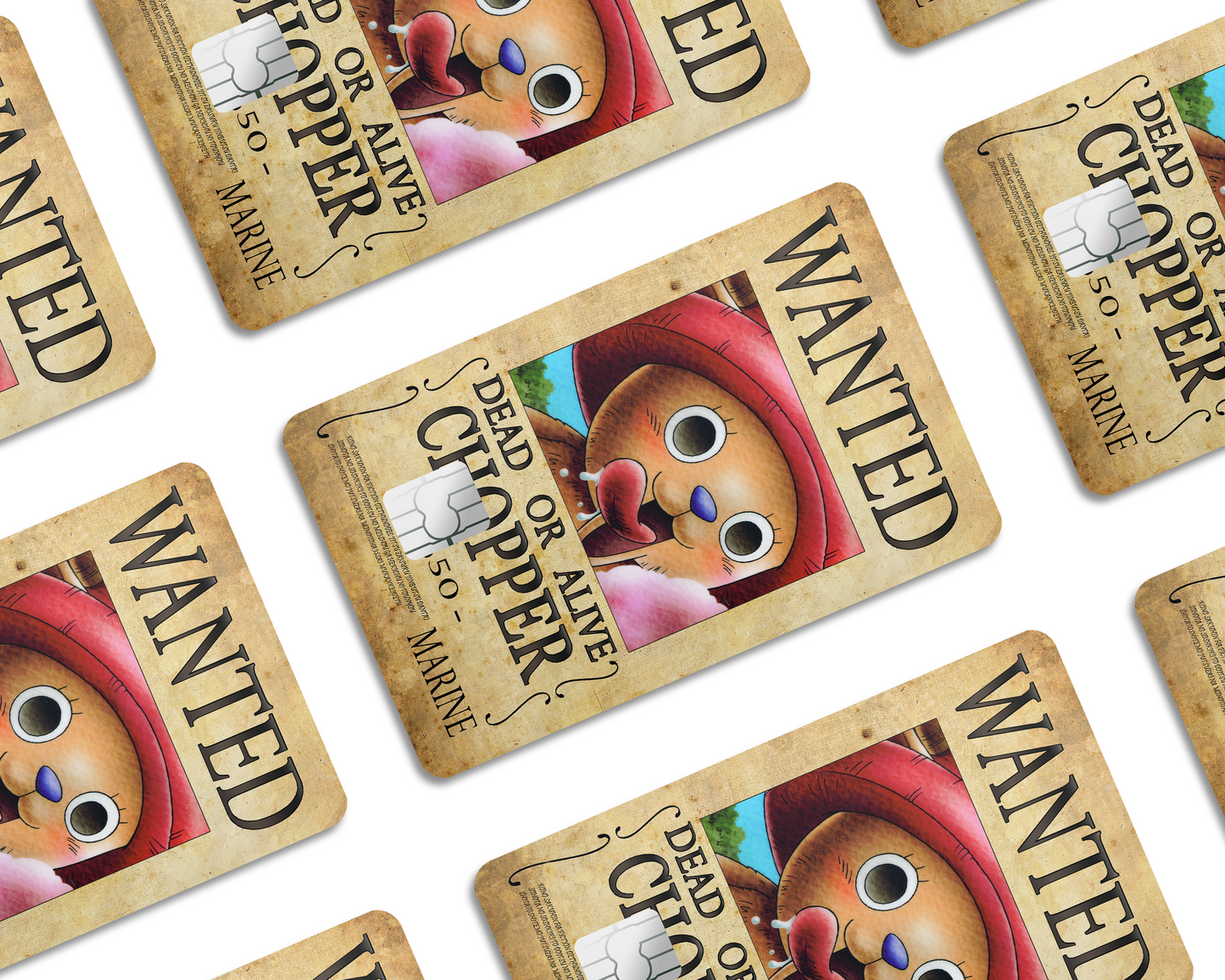 Anime Town Creations Credit Card One Piece Chopper Wanted Poster Half Skins - Anime One Piece Skin