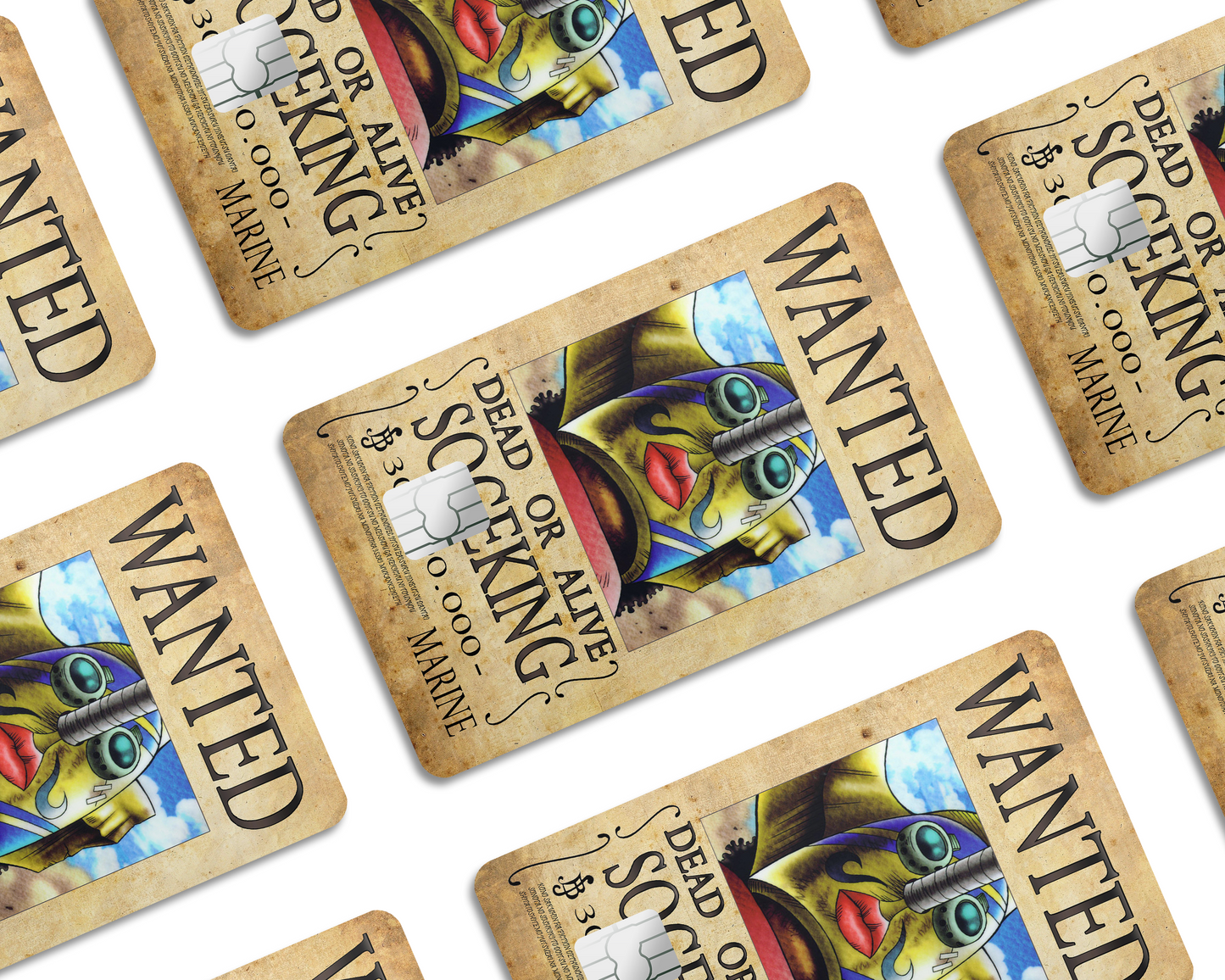 Anime Town Creations Credit Card One Piece Usopp Sogeking Wanted Poster Half Skins - Anime One Piece Skin