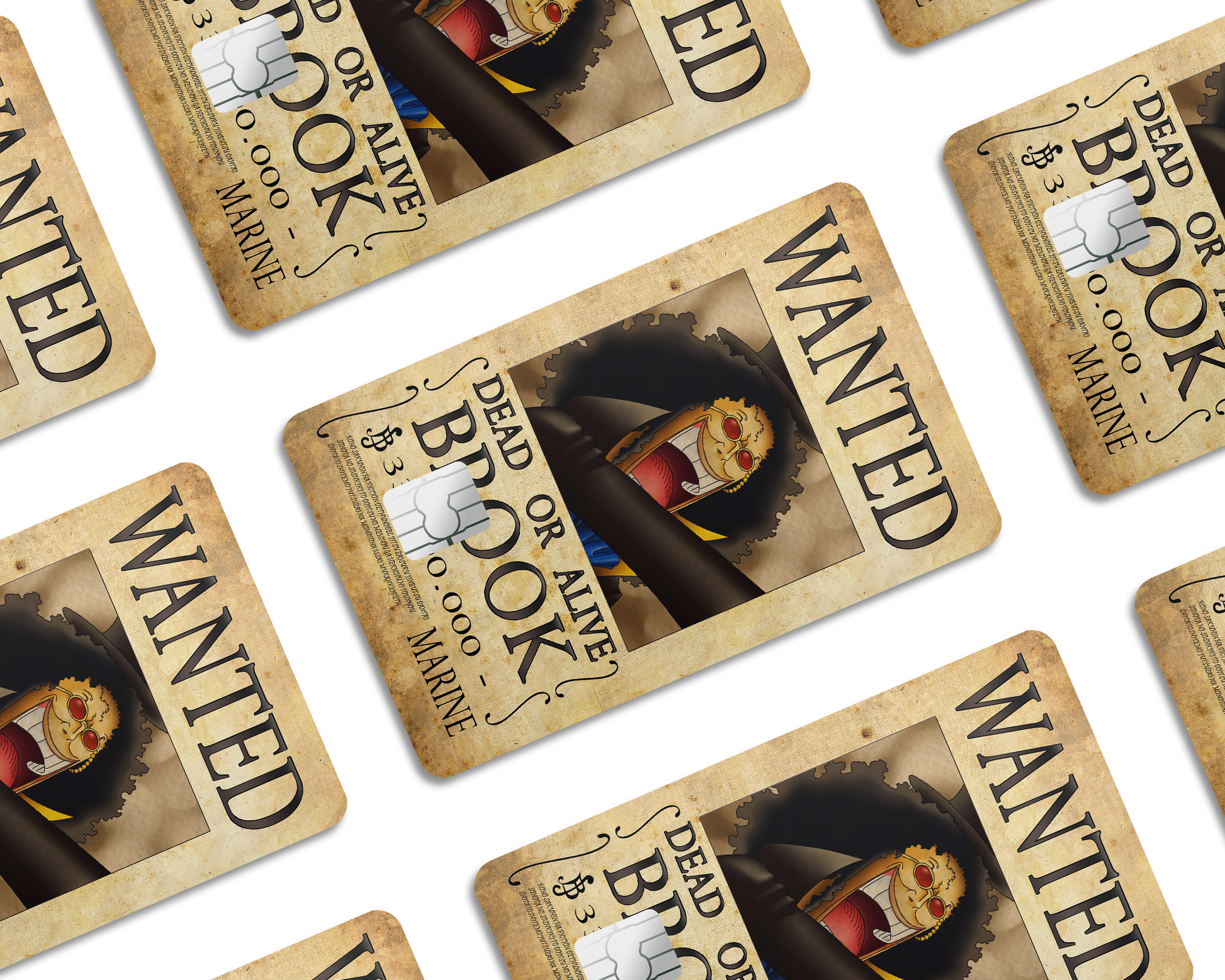 Anime Town Creations Credit Card One Piece Brook Wanted Poster Half Skins - Anime One Piece Skin