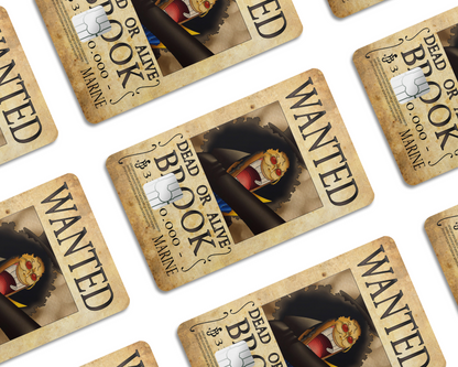 Anime Town Creations Credit Card One Piece Brook Wanted Poster Half Skins - Anime One Piece Skin