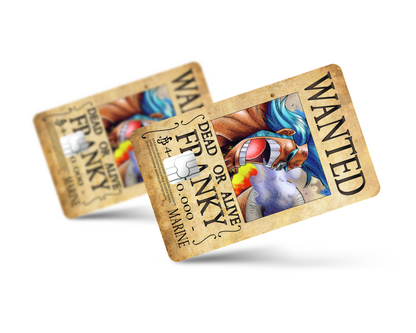 Anime Town Creations Credit Card One Piece Franky Wanted Poster Full Skins - Anime One Piece Skin