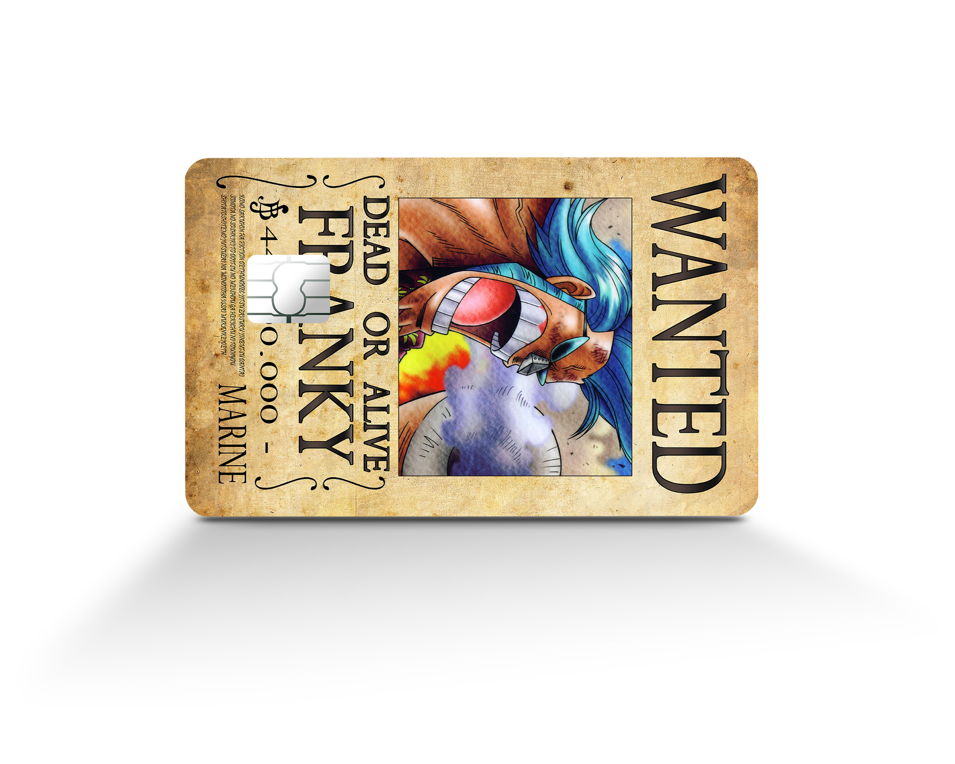 Anime Town Creations Credit Card One Piece Franky Wanted Poster Full Skins - Anime One Piece Skin