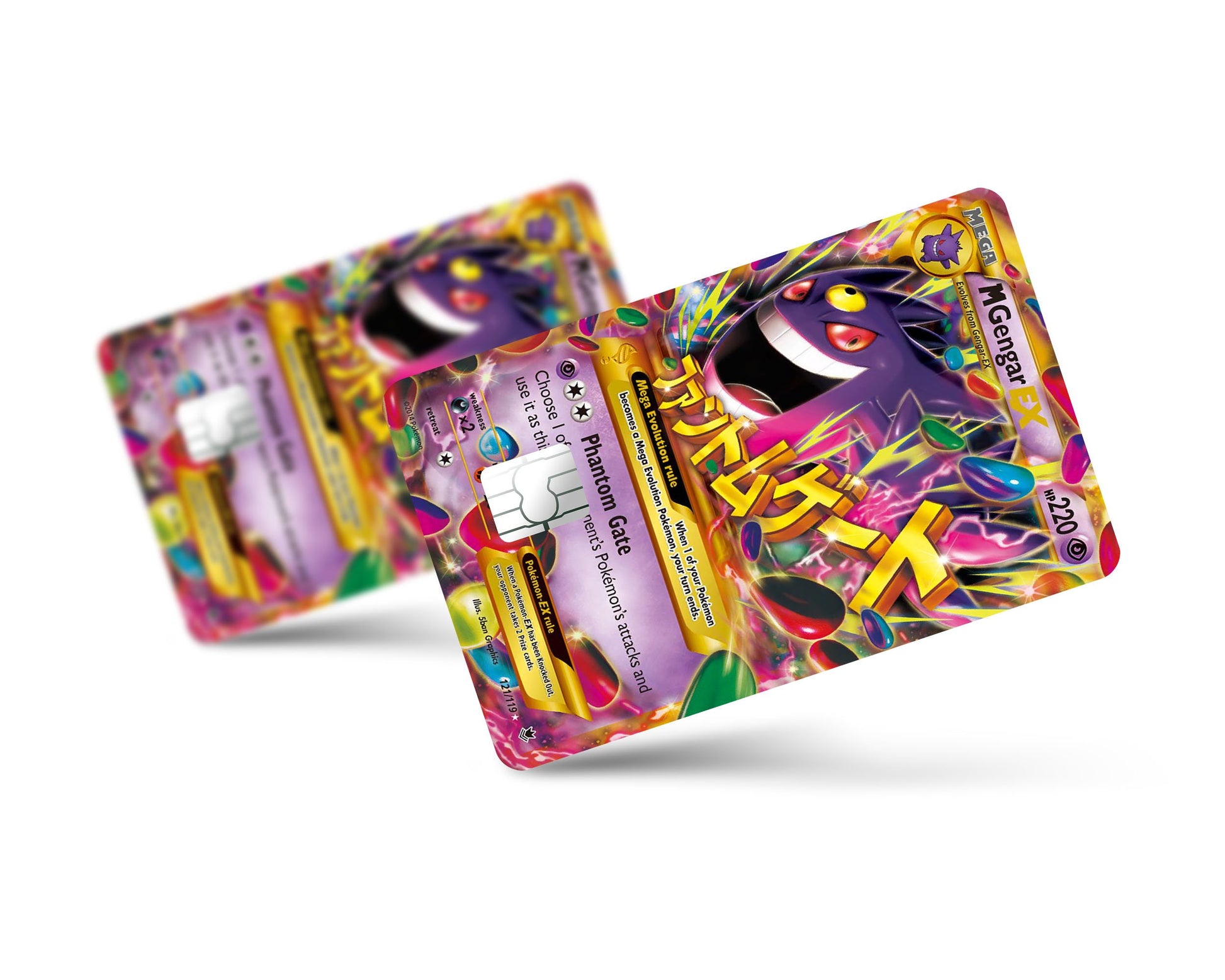 Anime Town Creations Credit Card Mega Gengar Pokemon Card Full Skins - Anime Pokemon Skin
