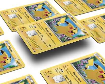 Anime Town Creations Credit Card Cute Pikachu Pokemon Card Half Skins - Anime Pokemon Skin
