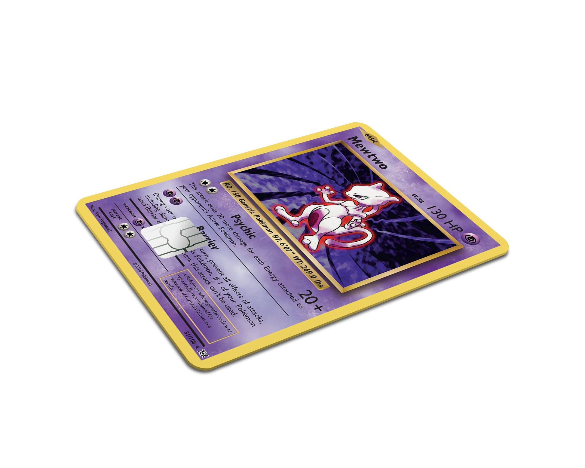 Anime Town Creations Credit Card Mewtwo Pokemon Card Full Skins - Anime Pokemon Skin