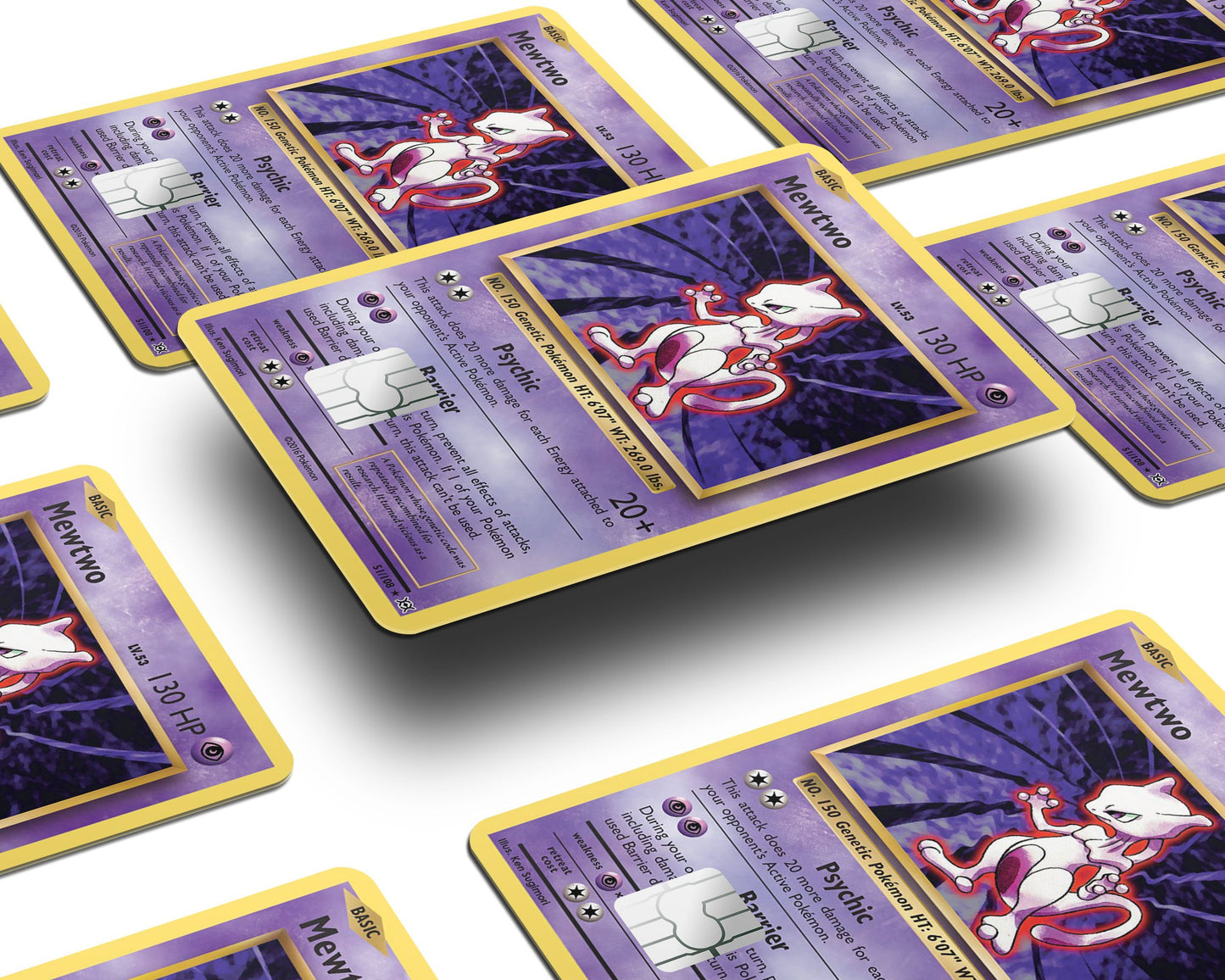 Anime Town Creations Credit Card Mewtwo Pokemon Card Half Skins - Anime Pokemon Skin