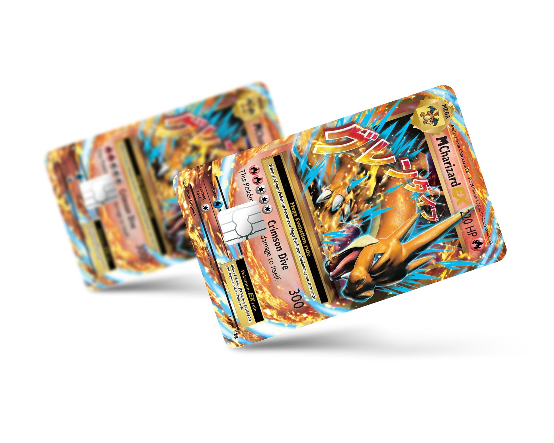 Anime Town Creations Credit Card Mega Charizard Pokemon Card Full Skins - Anime Pokemon Skin