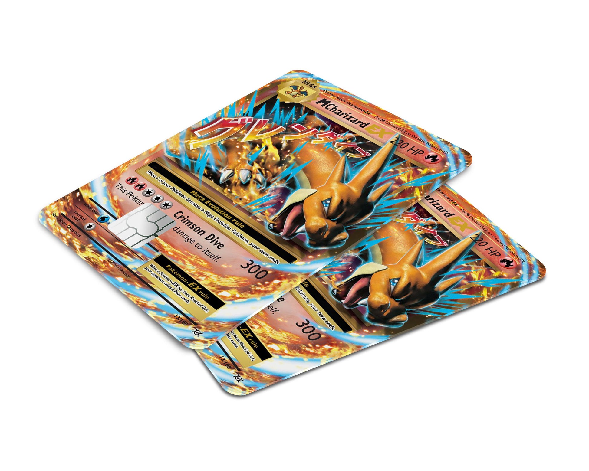 Anime Town Creations Credit Card Mega Charizard Pokemon Card Window Skins - Anime Pokemon Skin