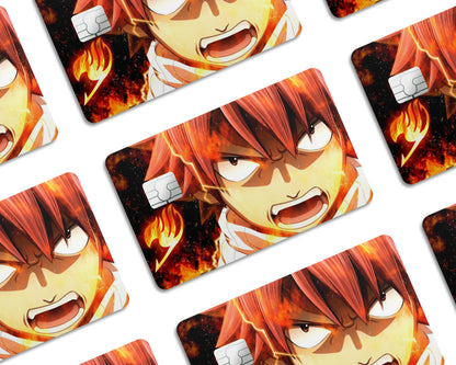 Anime Town Creations Credit Card Fairy Tail Natsu Dragneel Half Skins - Anime Fairy Tail Credit Card Skin