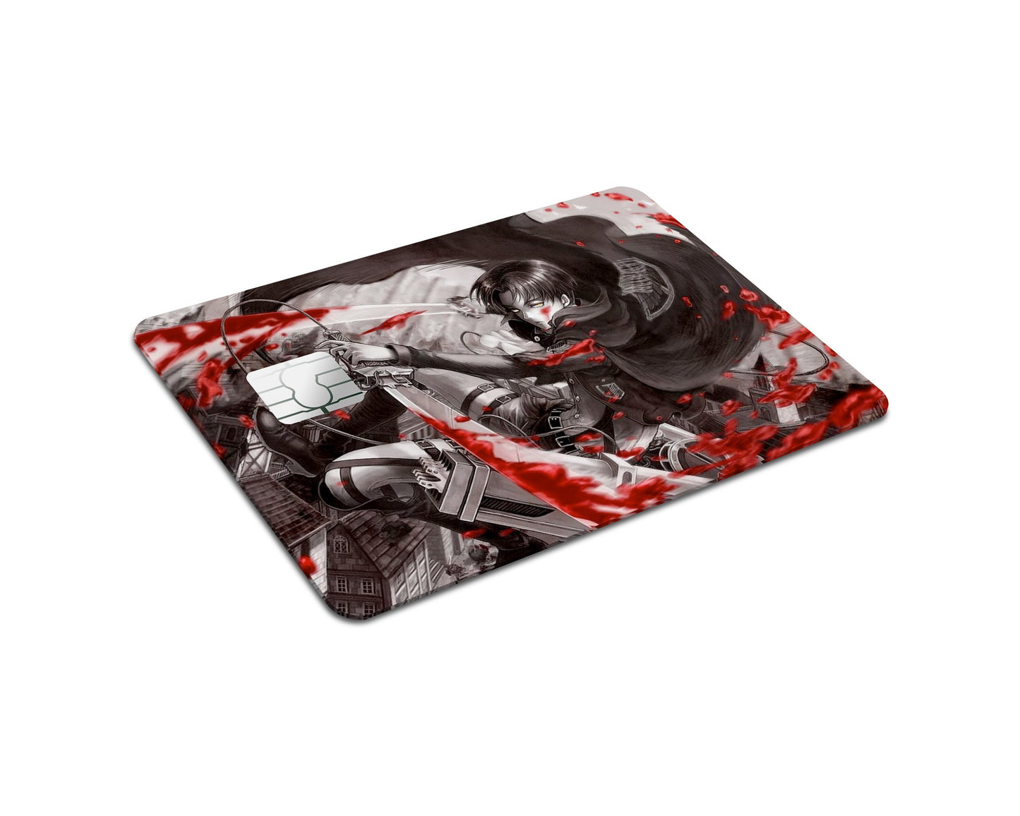 Anime Town Creations Credit Card Attack on Titan Eren Yeager Red Full Skins - Anime Attack on Titan Credit Card Skin