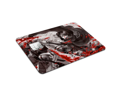 Anime Town Creations Credit Card Attack on Titan Eren Yeager Red Full Skins - Anime Attack on Titan Credit Card Skin
