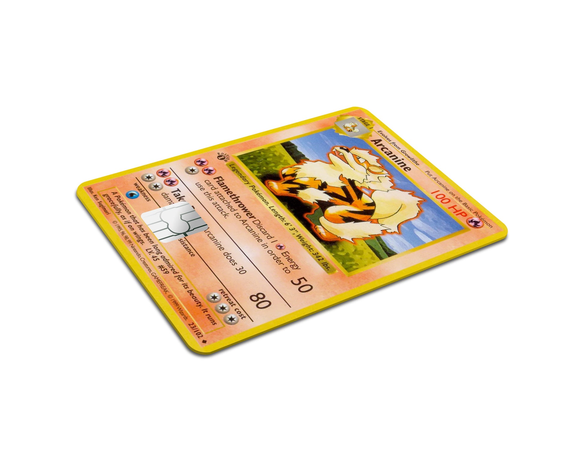 Anime Town Creations Credit Card Arcanine Pokemon Card Full Skins - Anime Pokemon Credit Card Skin