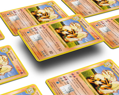 Anime Town Creations Credit Card Arcanine Pokemon Card Half Skins - Anime Pokemon Credit Card Skin