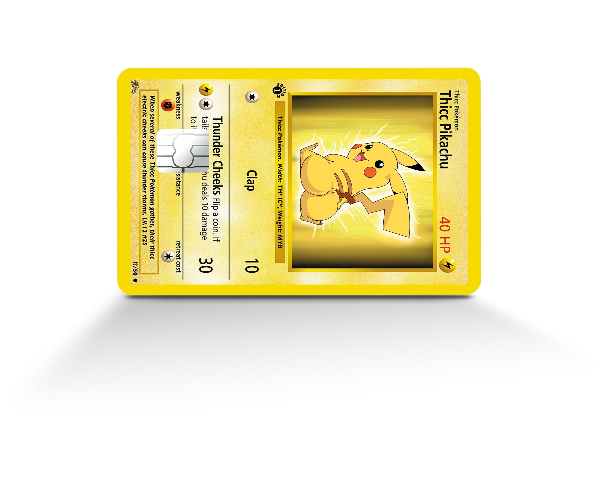 Anime Town Creations Credit Card Thicc Pikachu Pokemon Card Full Skins - Anime Pokemon Credit Card Skin