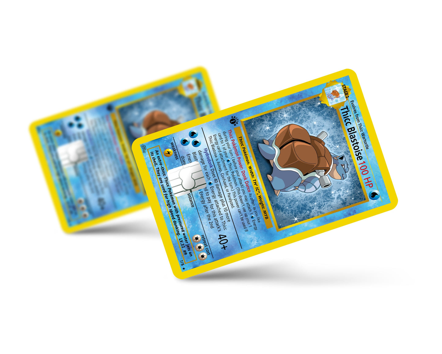 Anime Town Creations Credit Card Thicc Blaistoise Pokemon Card Full Skins - Anime Pokemon Credit Card Skin