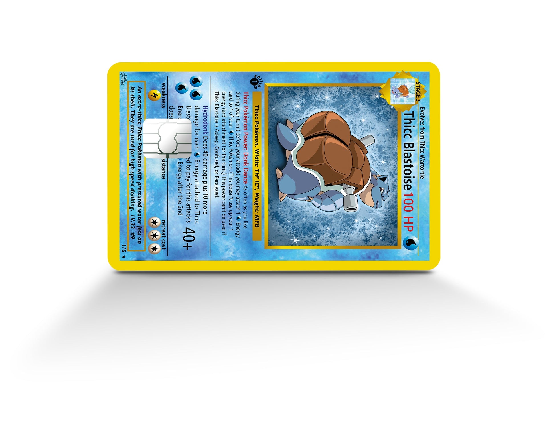 Anime Town Creations Credit Card Thicc Blaistoise Pokemon Card Full Skins - Anime Pokemon Credit Card Skin