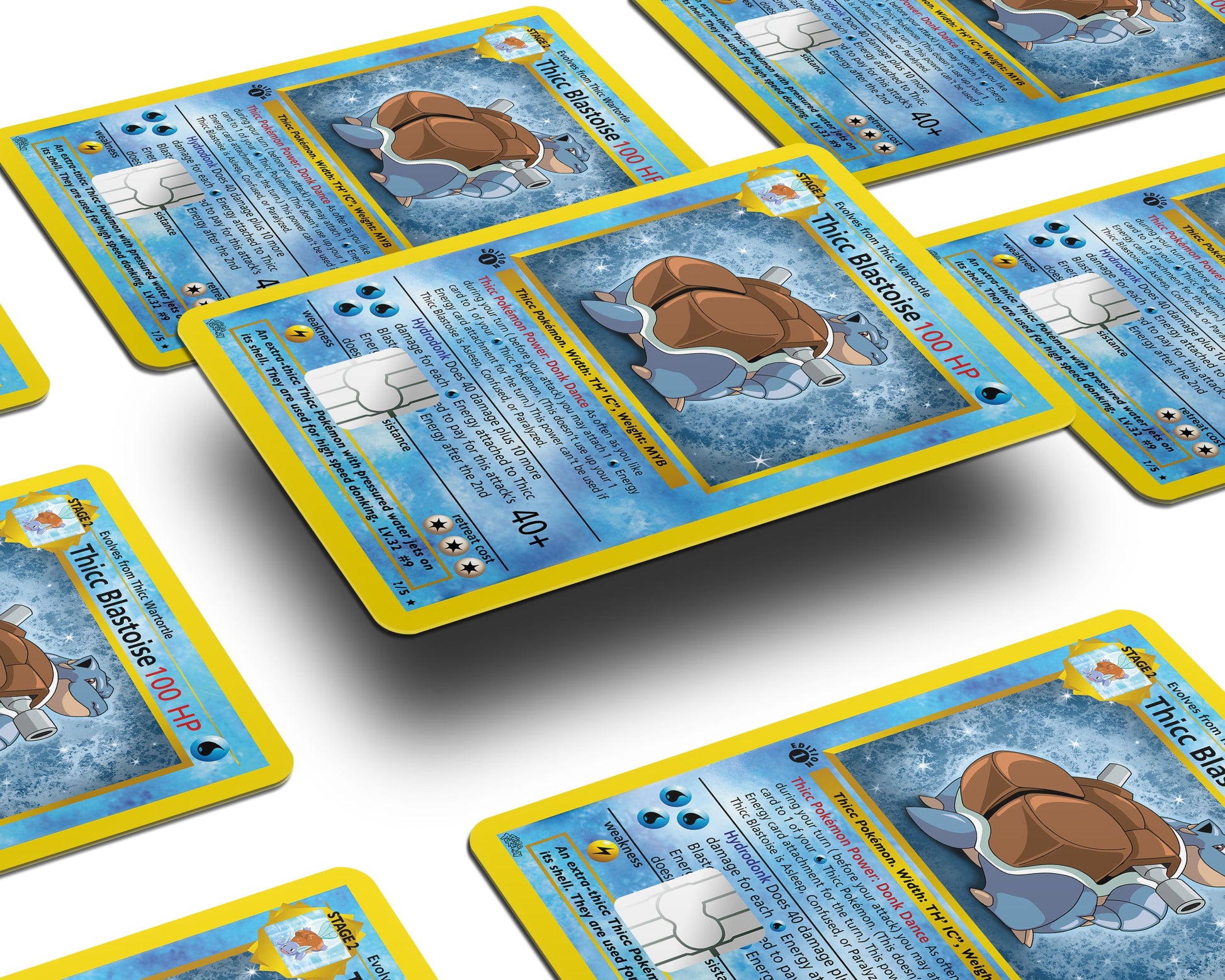 Anime Town Creations Credit Card Thicc Blaistoise Pokemon Card Half Skins - Anime Pokemon Credit Card Skin