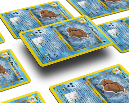 Anime Town Creations Credit Card Thicc Blaistoise Pokemon Card Half Skins - Anime Pokemon Credit Card Skin