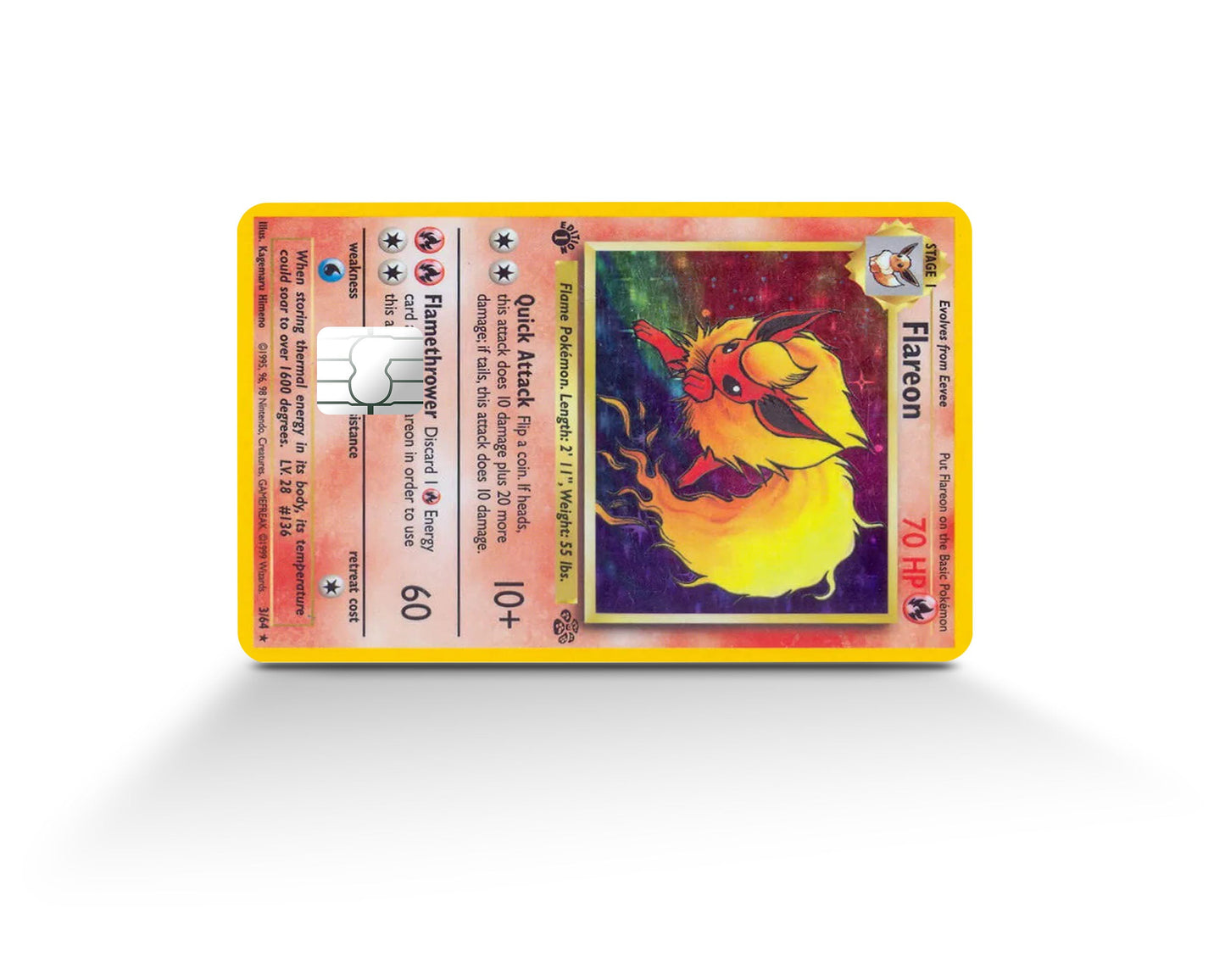 Anime Town Creations Credit Card Flareon Pokemon Card Full Skins - Anime Pokemon Credit Card Skin