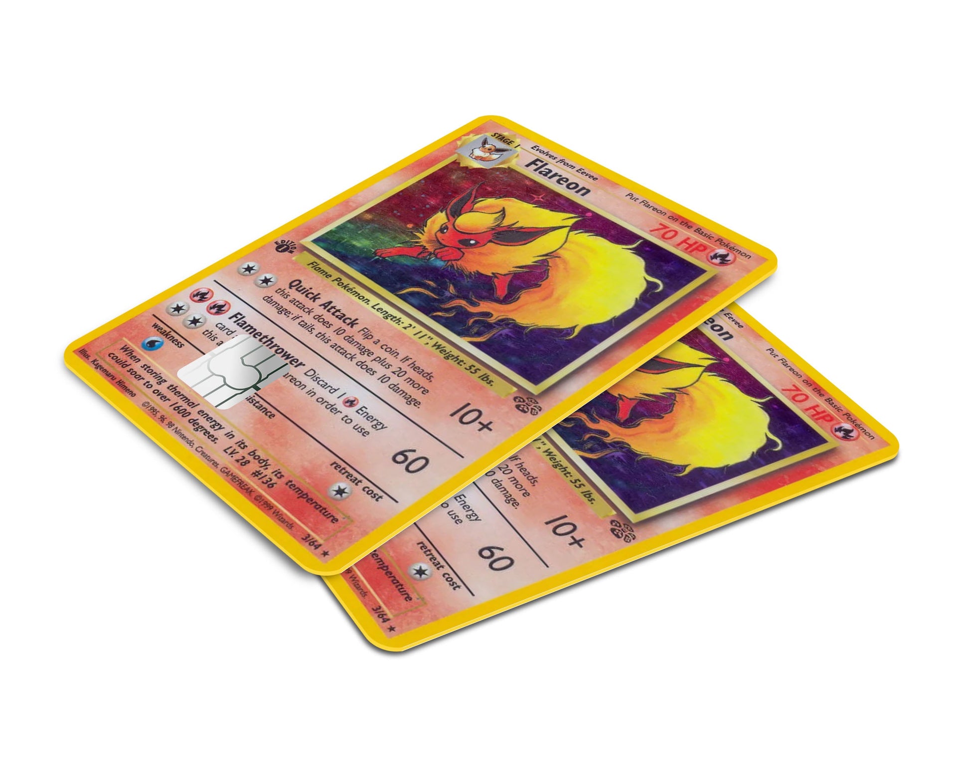 Anime Town Creations Credit Card Flareon Pokemon Card Window Skins - Anime Pokemon Credit Card Skin