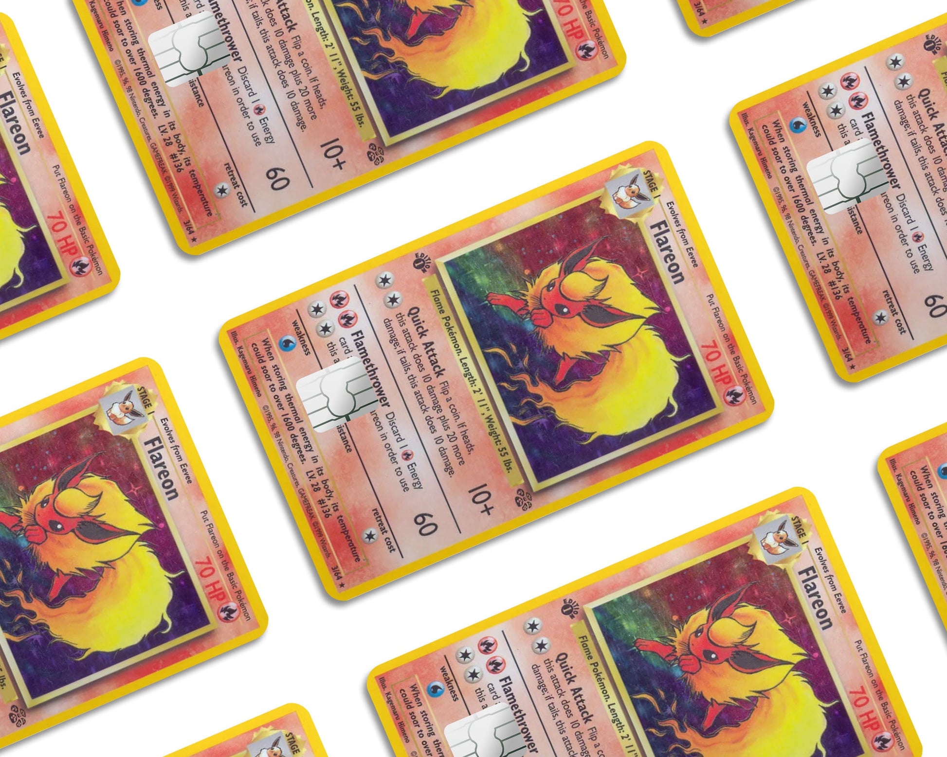Anime Town Creations Credit Card Flareon Pokemon Card Window Skins - Anime Pokemon Credit Card Skin