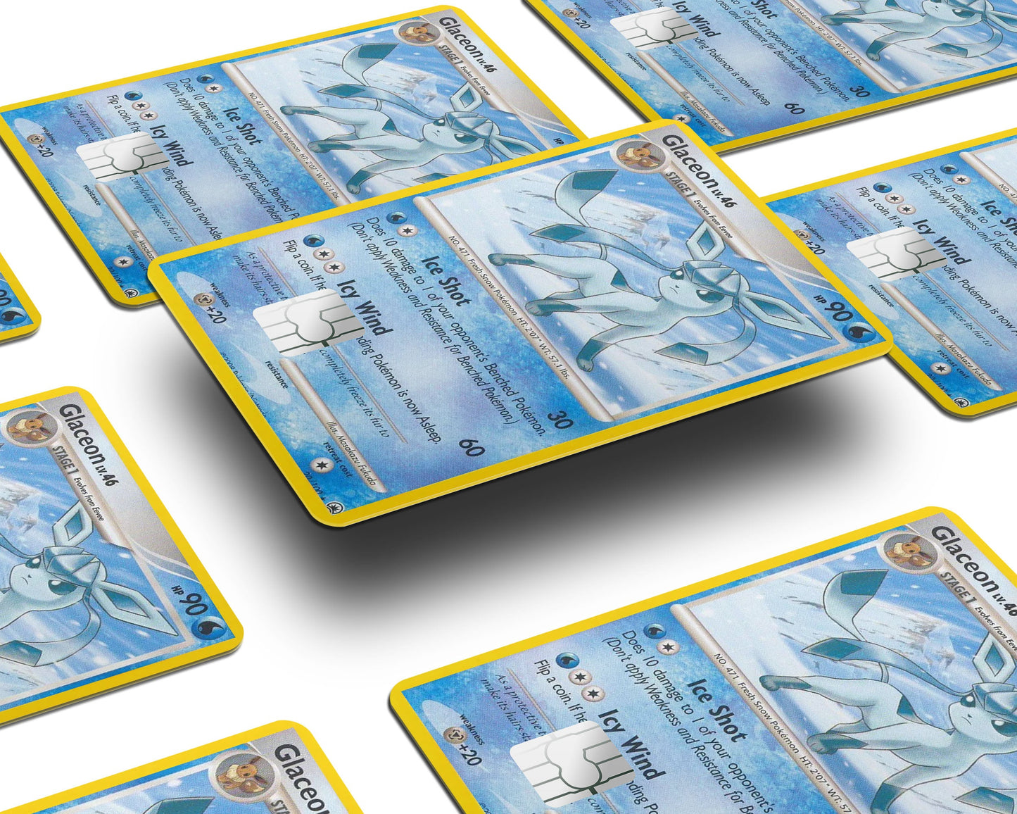 Anime Town Creations Credit Card Glaceon Pokemon Card Window Skins - Anime Pokemon Credit Card Skin