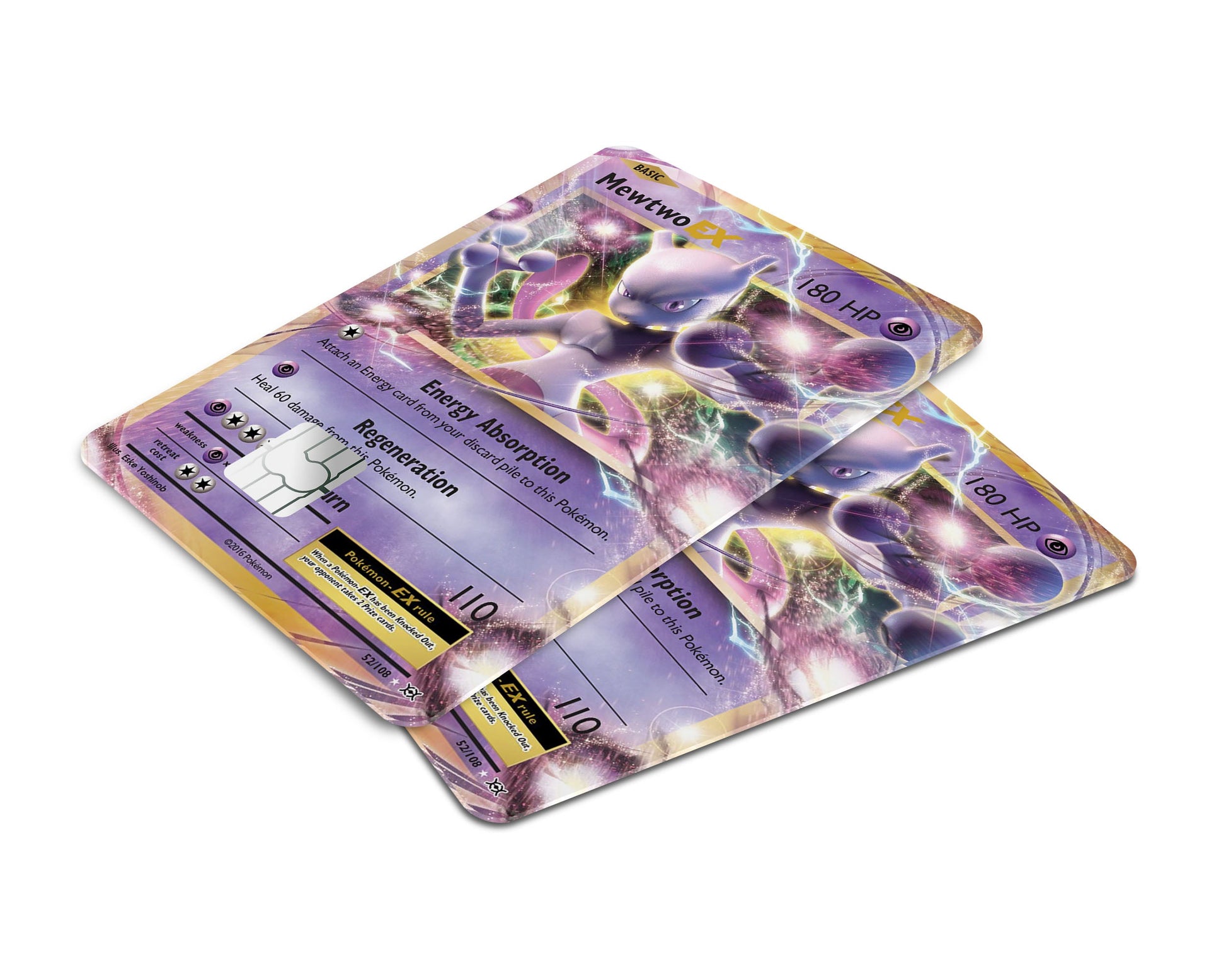 Anime Town Creations Credit Card Mewtwo EX Pokemon Card Window Skins - Anime Pokemon Credit Card Skin