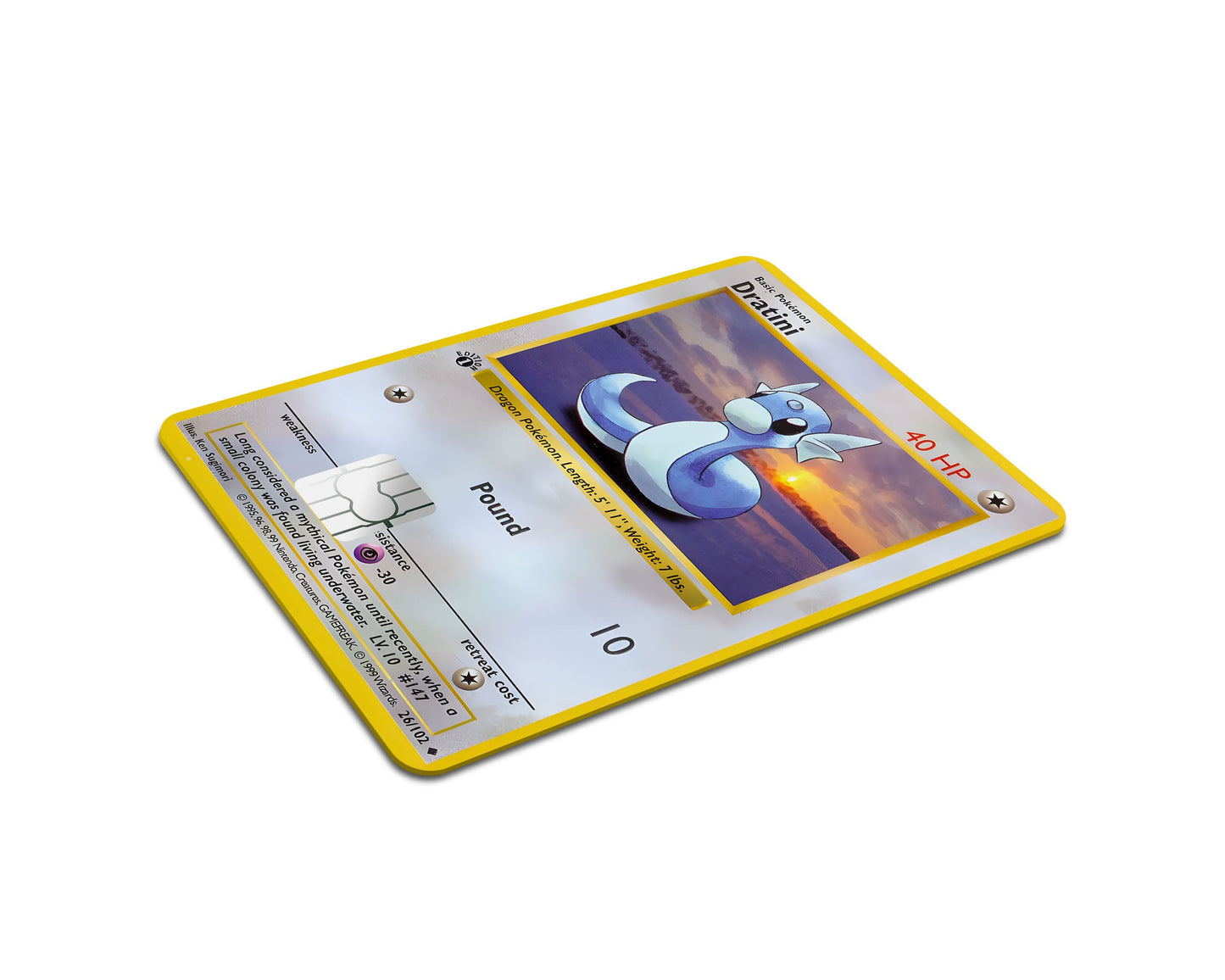 Anime Town Creations Credit Card Dratini Pokemon Card Full Skins - Anime Pokemon Credit Card Skin