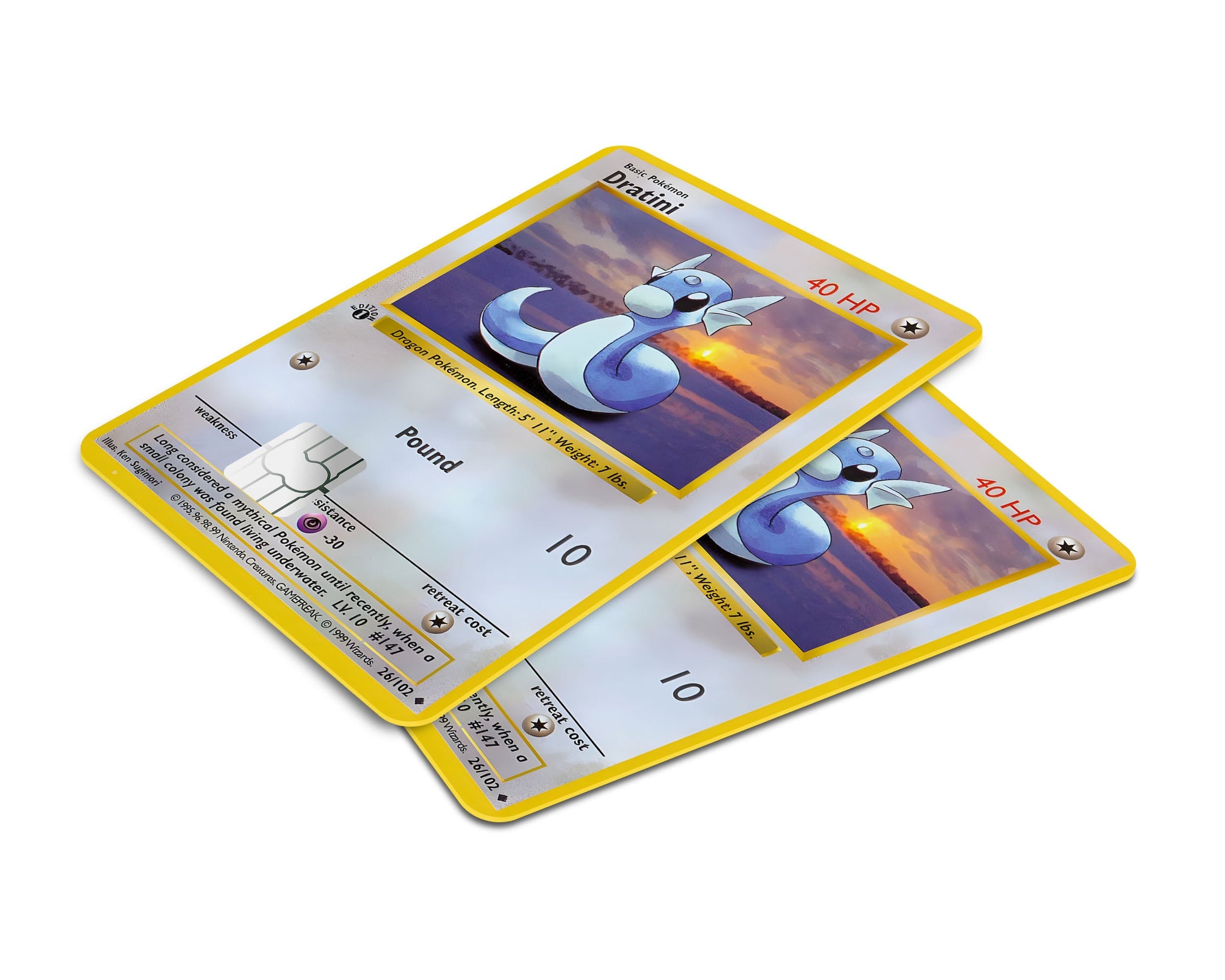 Anime Town Creations Credit Card Dratini Pokemon Card Window Skins - Anime Pokemon Credit Card Skin