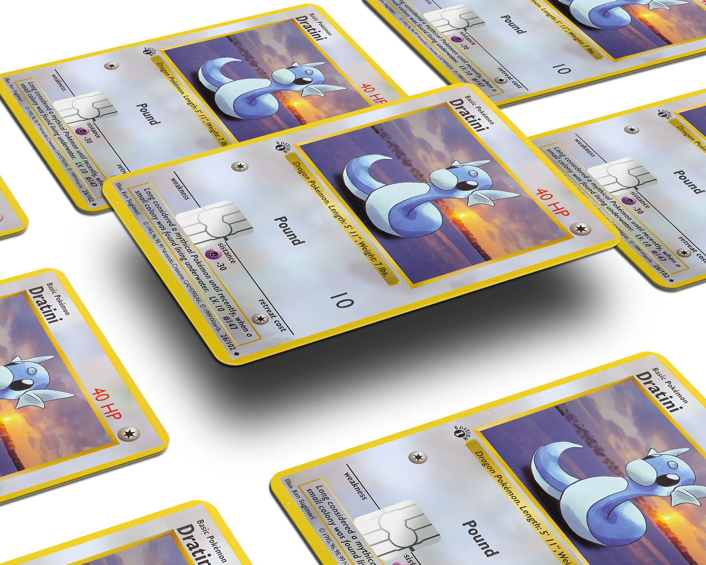 Anime Town Creations Credit Card Dratini Pokemon Card Window Skins - Anime Pokemon Credit Card Skin