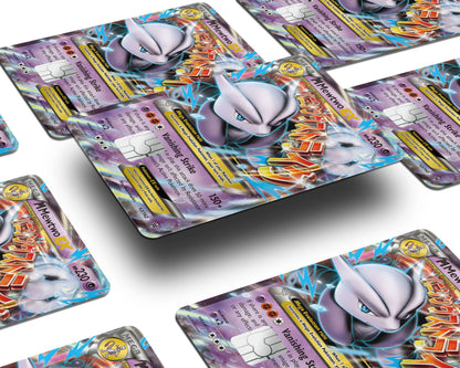 Anime Town Creations Credit Card Mega Mewtwo X Pokemon Card Window Skins - Anime Pokemon Credit Card Skin