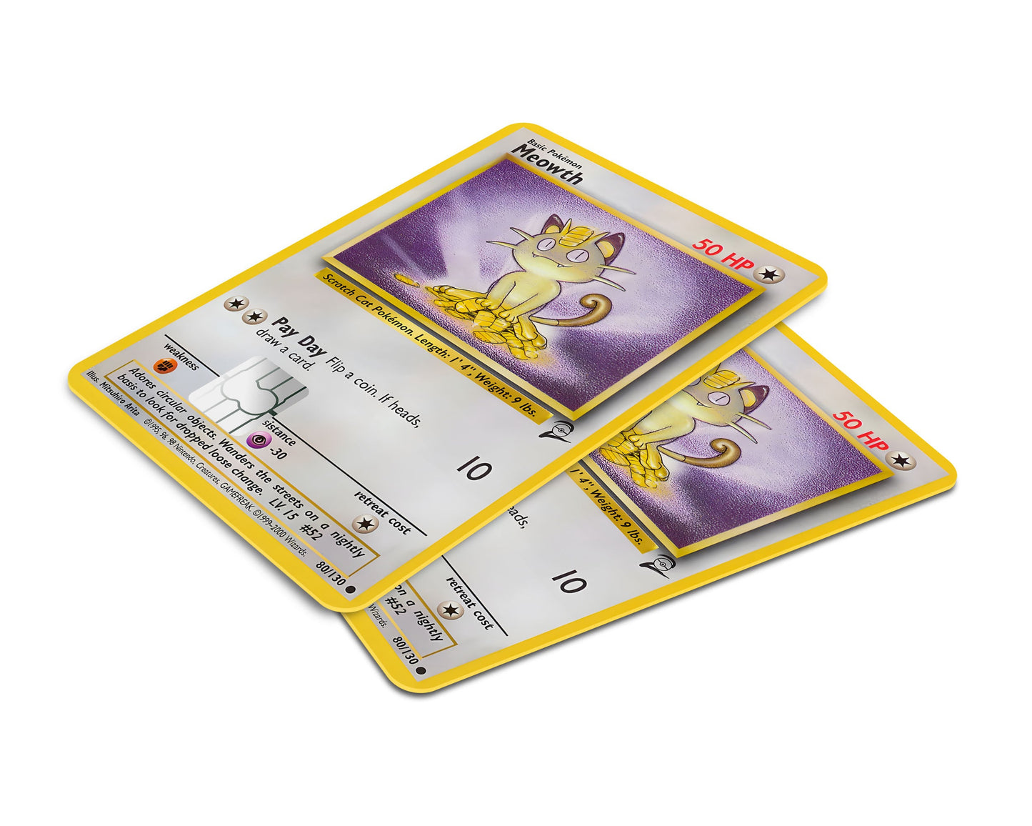Anime Town Creations Credit Card Meowth Pokemon Card Window Skins - Anime Pokemon Credit Card Skin