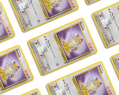 Anime Town Creations Credit Card Meowth Pokemon Card Window Skins - Anime Pokemon Credit Card Skin