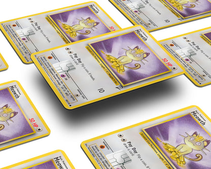 Anime Town Creations Credit Card Meowth Pokemon Card Window Skins - Anime Pokemon Credit Card Skin