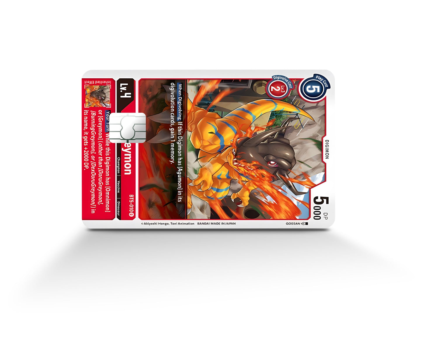 Anime Town Creations Credit Card Greymon Digimon Card Full Skins - Anime Digimon Credit Card Skin
