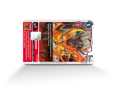 Anime Town Creations Credit Card Greymon Digimon Card Full Skins - Anime Digimon Credit Card Skin