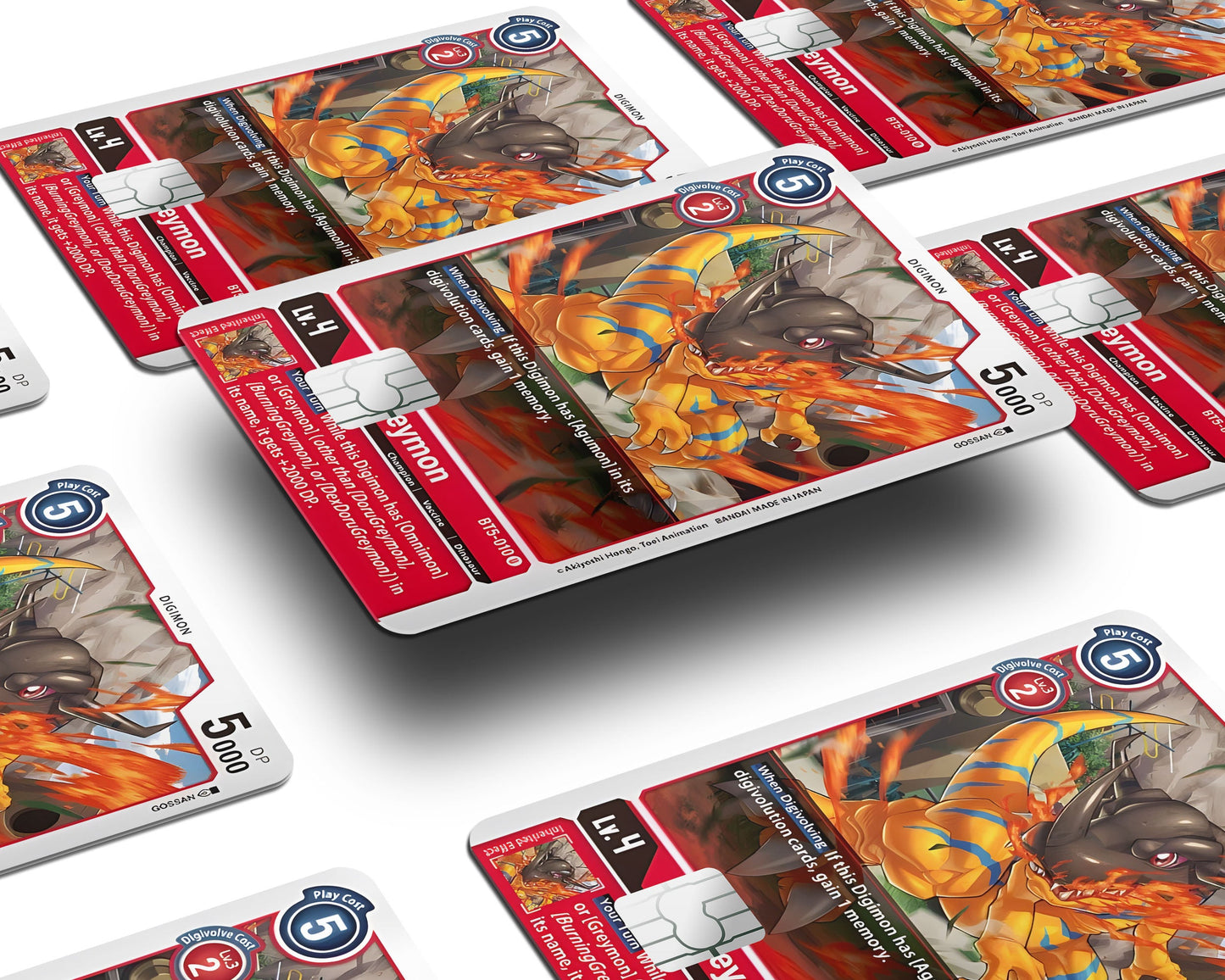 Anime Town Creations Credit Card Greymon Digimon Card Window Skins - Anime Digimon Credit Card Skin