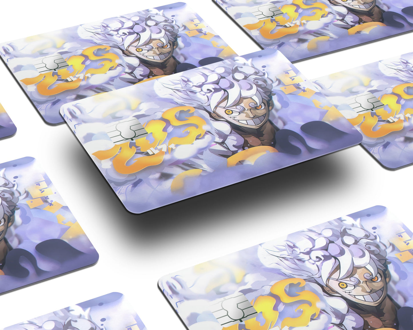 Anime Town Creations Credit Card One Piece Luffy Gear 5 White Window Skins - Anime One Piece Credit Card Skin