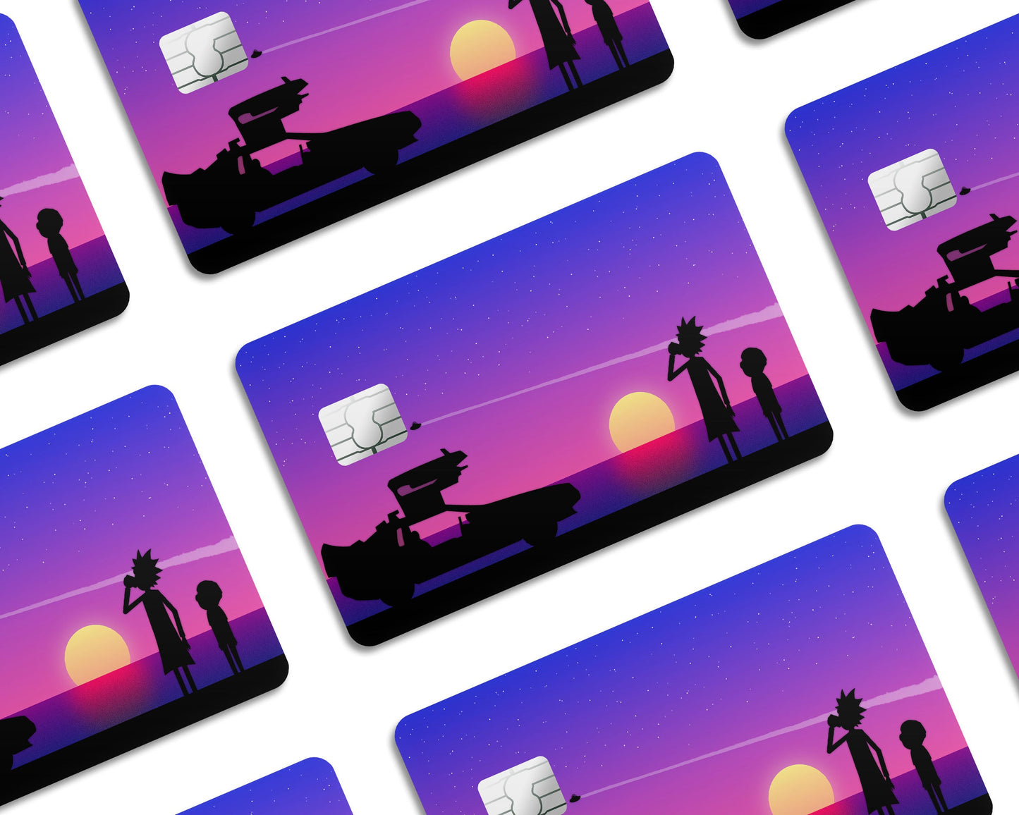 Anime Town Creations Credit Card Rick and Morty Back to Time Travel Window Skins - Anime Rick and Morty Credit Card Skin