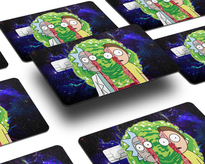 Anime Town Creations Credit Card Rick and Morty Portal Split Window Skins - Anime Rick and Morty Credit Card Skin