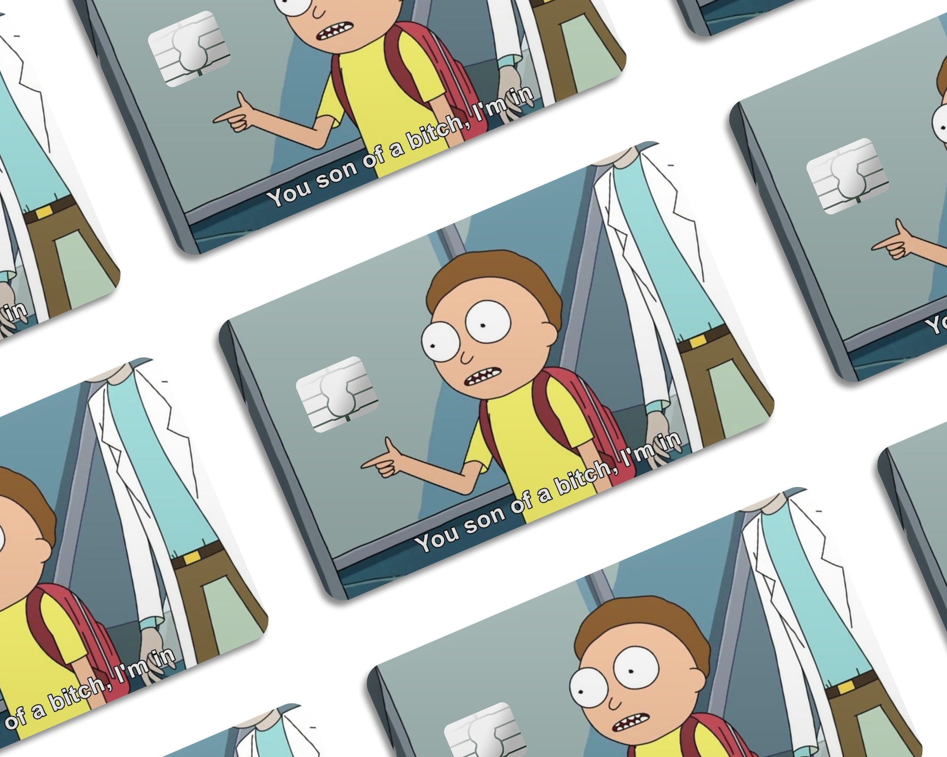 Anime Town Creations Credit Card Morty You Son of a B Window Skins - Anime Rick and Morty Credit Card Skin