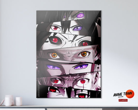 Anime Town Creations Metal Poster Naruto Eyes 11" x 17" Home Goods - Anime Naruto Metal Poster