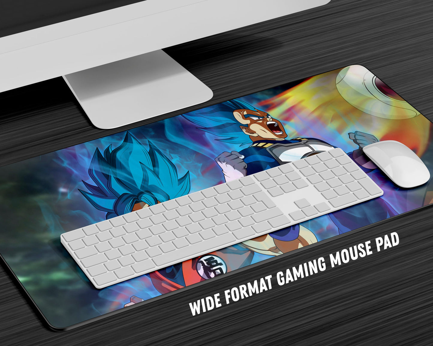 Anime Town Creations Mouse Pad Dragon Ball Goku & Vegeta Super Saiyan Blue Gaming Mouse Pad Accessories - Anime Dragon Ball Gaming Mouse Pad