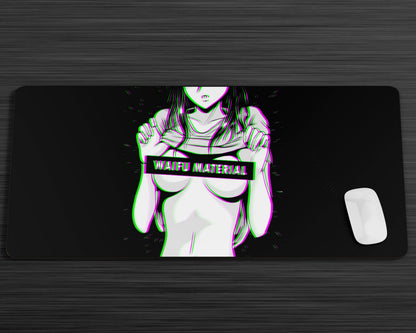 Anime Town Creations Mouse Pad Waifu Glitch Gaming Mouse Pad Accessories - Anime 18+ Gaming Mouse Pad