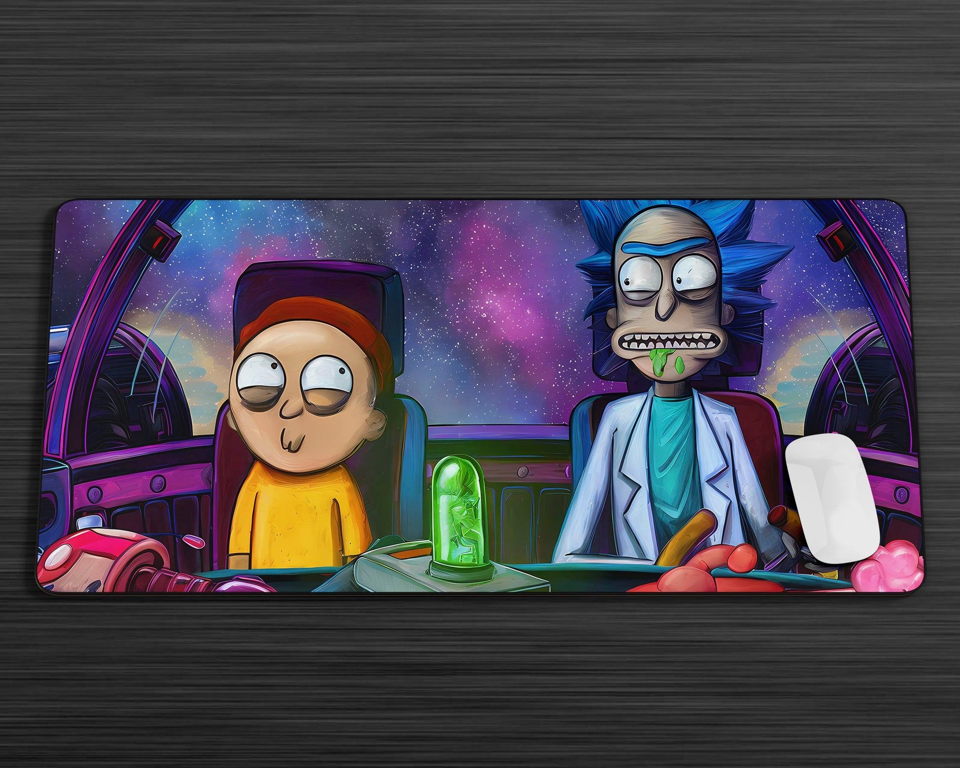 Anime Town Creations Mouse Pad Rick and Morty Spaceship Gaming Mouse Pad Accessories - Anime Rick and Morty Gaming Mouse Pad